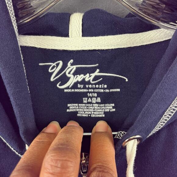 V Sport by Venezia Womens 14/16 Hooded Track Suit Athletic Wide Leg Plus Size - Picture 2 of 13